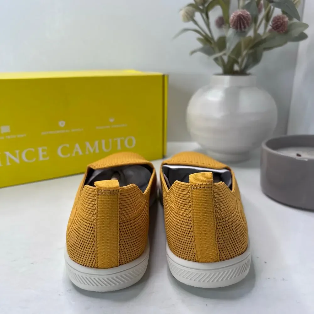 Vince Camuto Cabreli Washable Sneaker Knit Yellow Women 5.5M/36 NWB Breathable